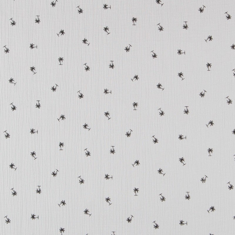 Bambula Algodón Palmeras Gris - Ribes y Casals