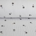 Bambula Algodón Palmeras Gris - Ribes y Casals