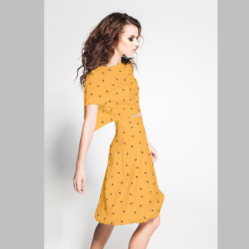 Bambula Algod¢n Palmeras Mostaza - Ribes y Casals