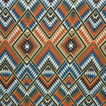 Bambula Estampada Azteca Azul Naranja - Ribes y Casals