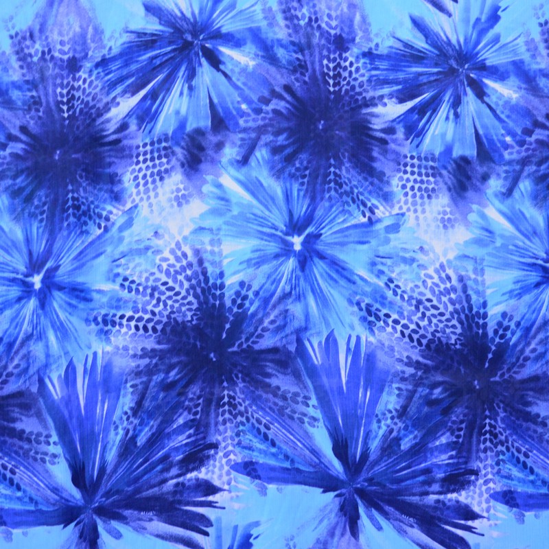 Bambula Satén Estampada Azul - Ribes y Casals