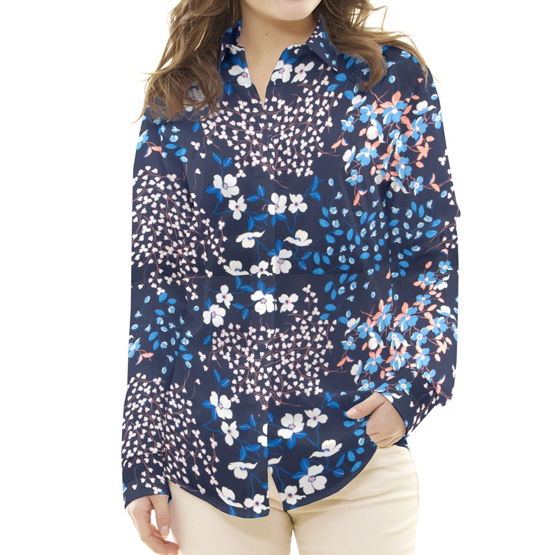 Bambula Satén Floral Azul - Ribes y Casals