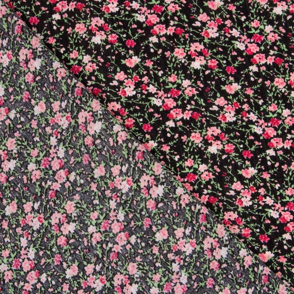 Bambula Viscosa Flor Pequeña Negro - Ribes y Casals