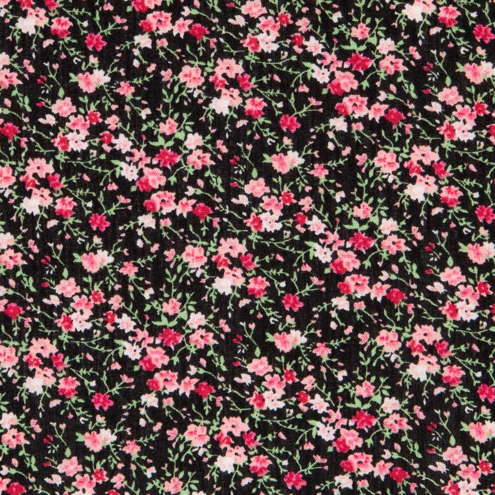 Bambula Viscosa Flor Pequeña Negro - Ribes y Casals