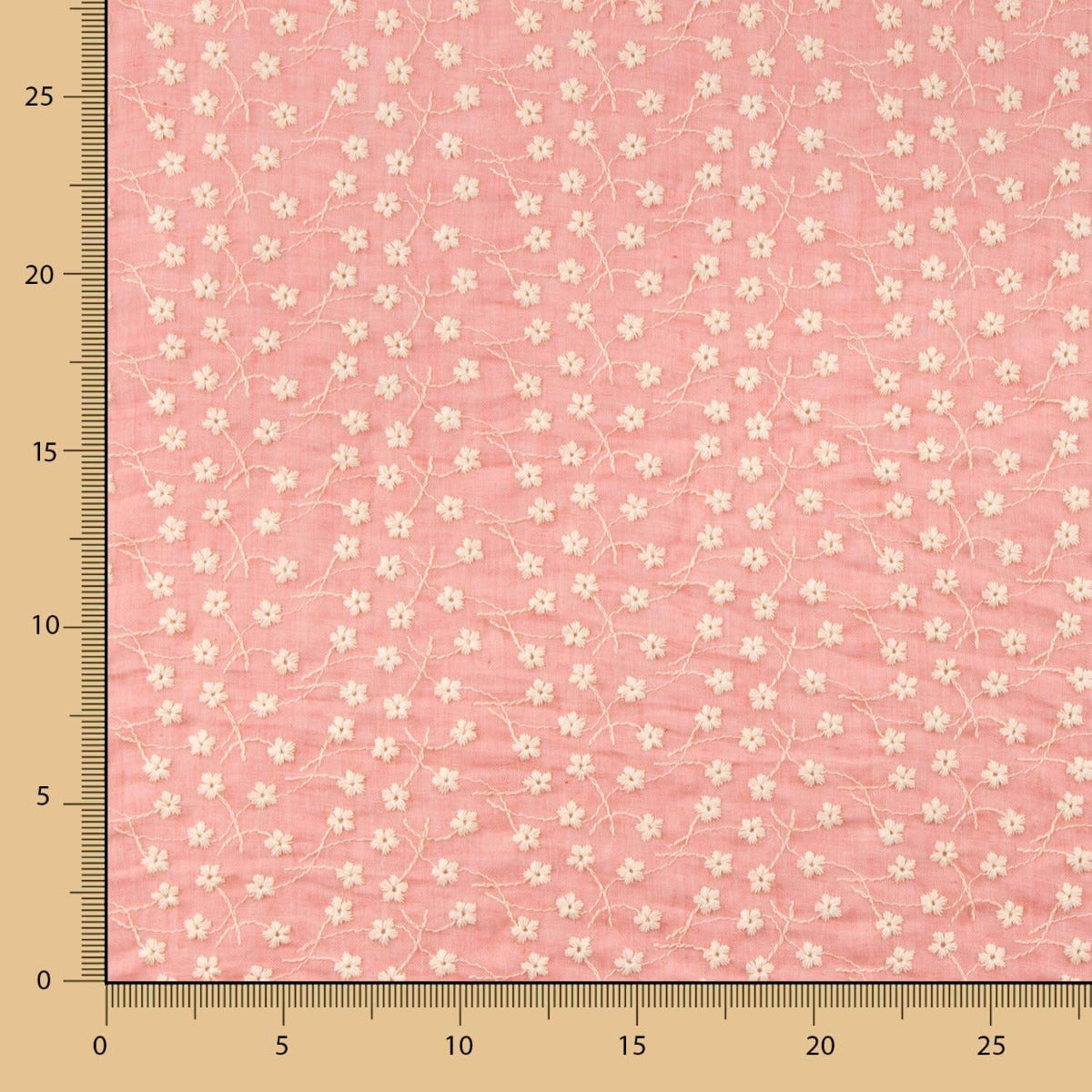 Bambula Algodón Bordado Suizo Coral - Ribes y Casals