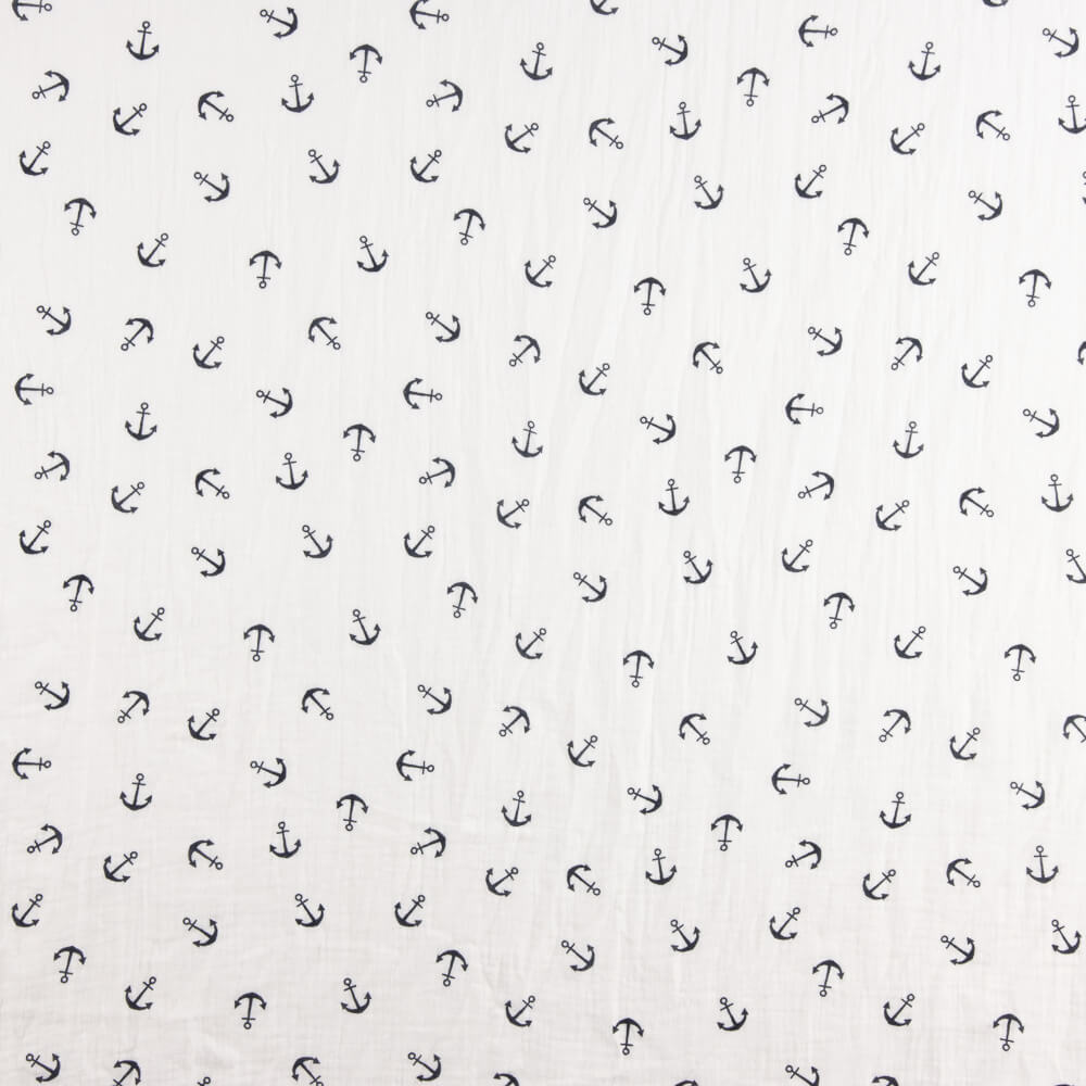Bambula Algodón Anclas Blanco - Ribes y Casals