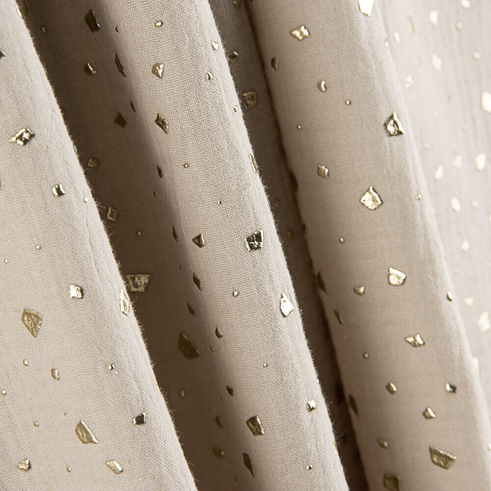 Muselina Algodón Moteado Lurex Gris Medio - Ribes y Casals