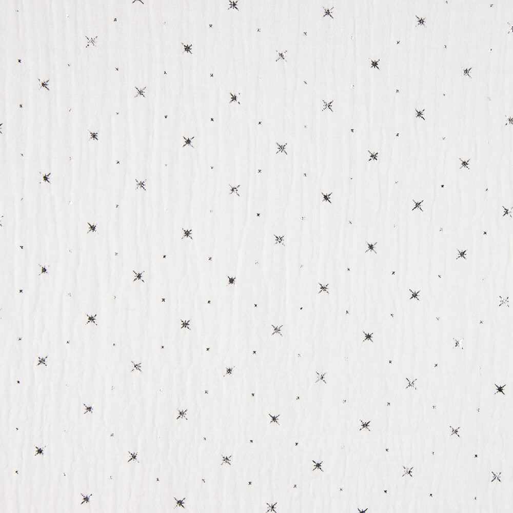 Muselina Algodón Estrellas Lurex Blanco - Ribes y Casals