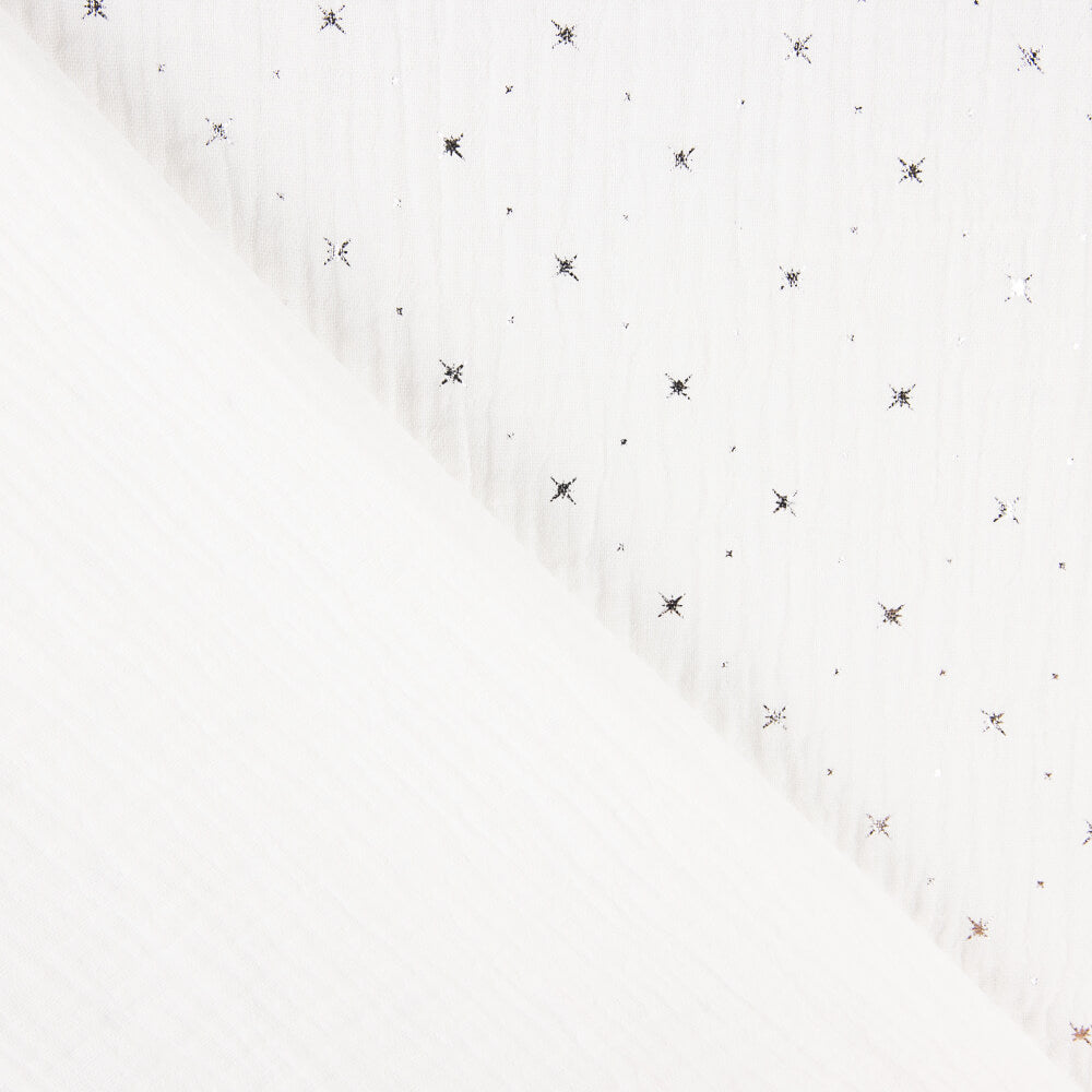 Muselina Algodón Estrellas Lurex Blanco - Ribes y Casals