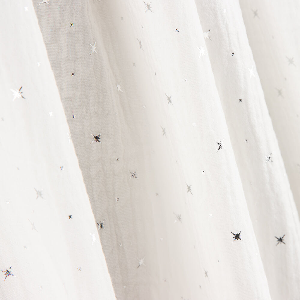 Muselina Algodón Estrellas Lurex Blanco - Ribes y Casals