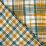 Doble Gasa Vichy Reversible Verde-Ocre - Ribes y Casals