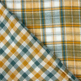 Doble Gasa Vichy Reversible Verde-Ocre - Ribes y Casals