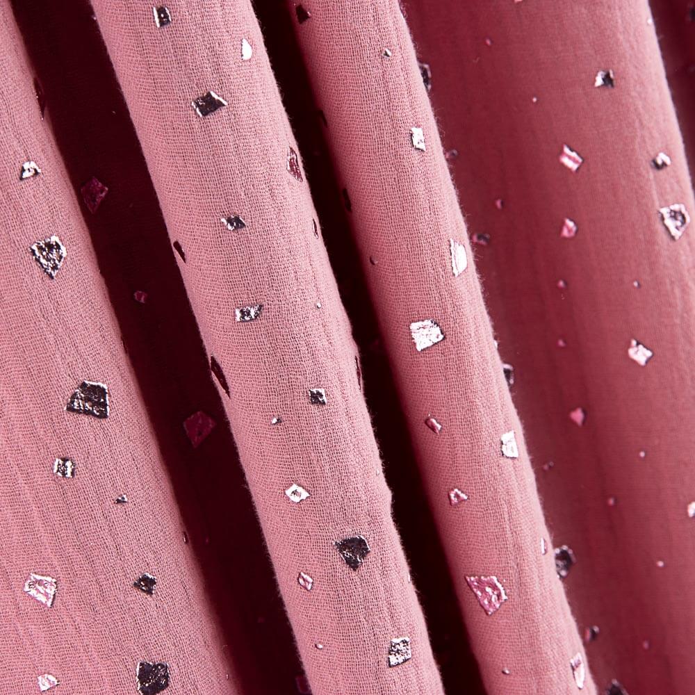 Muselina Algodón Moteado Lurex Rosa - Ribes y Casals