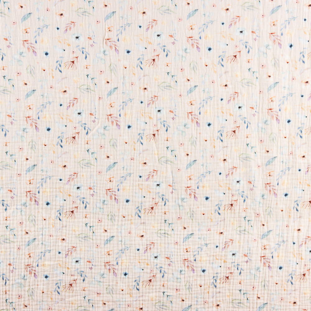 Muselina Algodón Flores Camel - Ribes y Casals