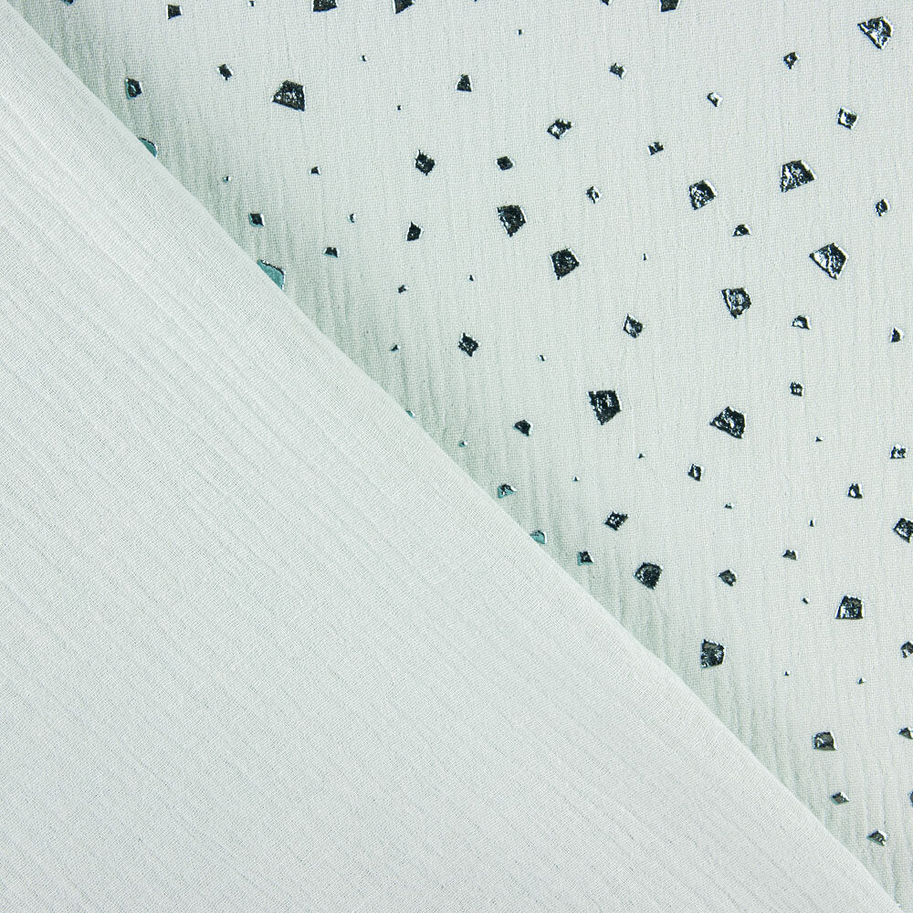 Muselina Algodón Moteado Lurex Verde Jade - Ribes y Casals