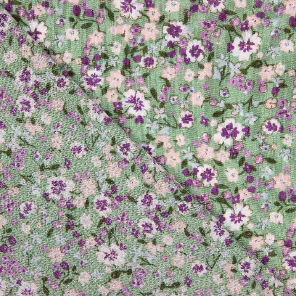 Bambula Viscosa Floral Menta - Ribes y Casals