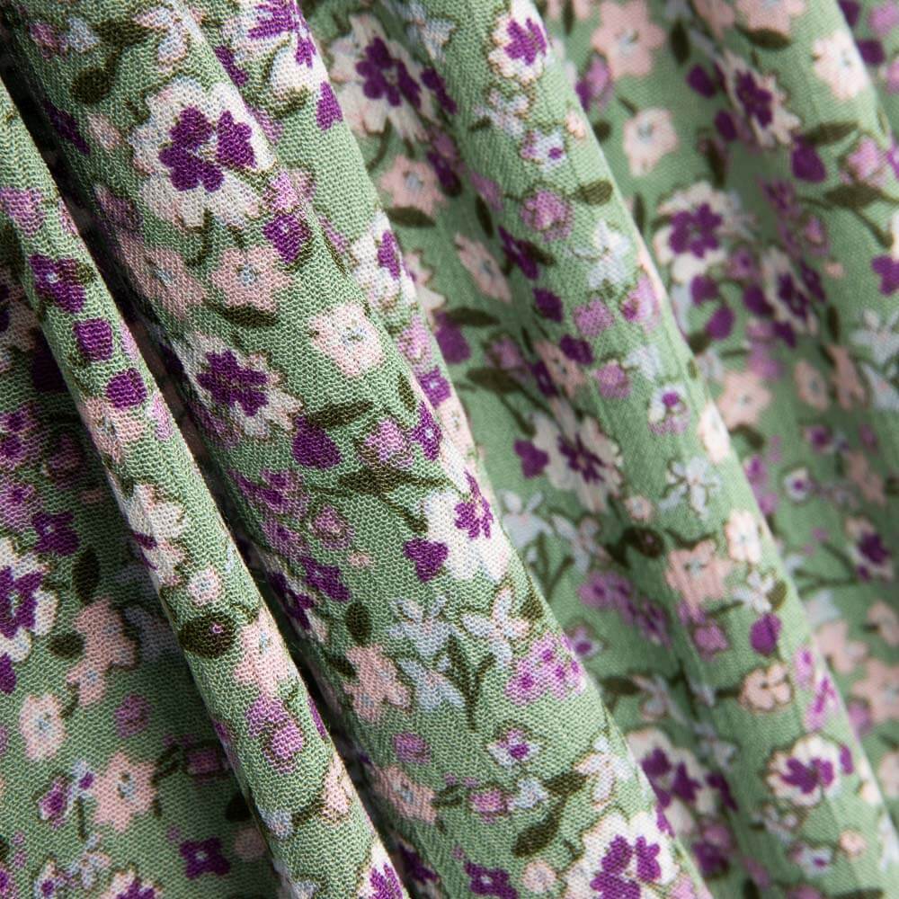 Bambula Viscosa Floral Menta - Ribes y Casals