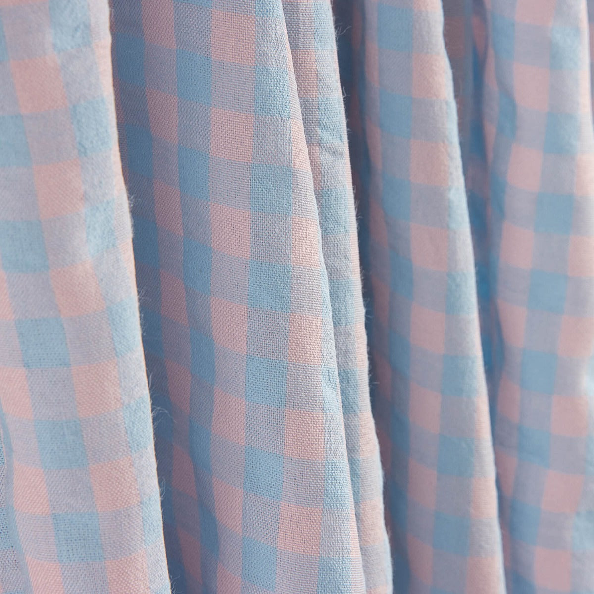 Batista Seersucker Vichy Azul Suave y Rosa - Ribes y Casals