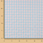 Batista Seersucker Vichy Azul Suave y Rosa - Ribes y Casals