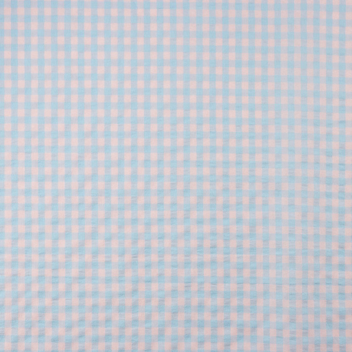 Batista Seersucker Vichy Azul Suave y Rosa - Ribes y Casals