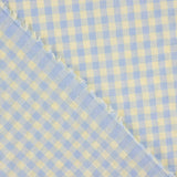 Batista Seersucker Vichy Verde Suave y Azul - Ribes y Casals