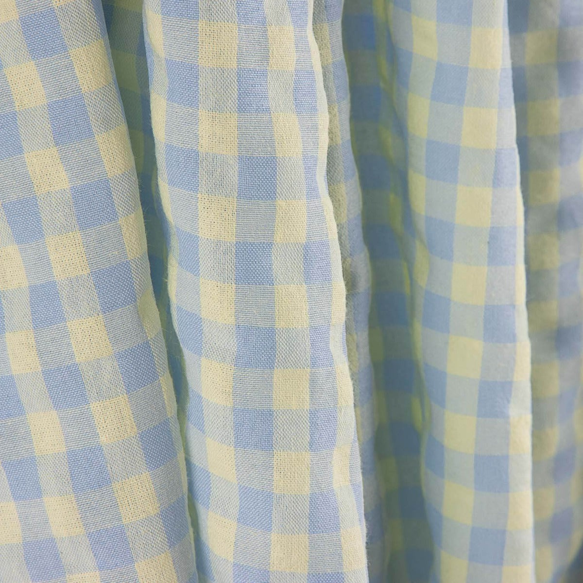 Batista Seersucker Vichy Verde Suave y Azul - Ribes y Casals