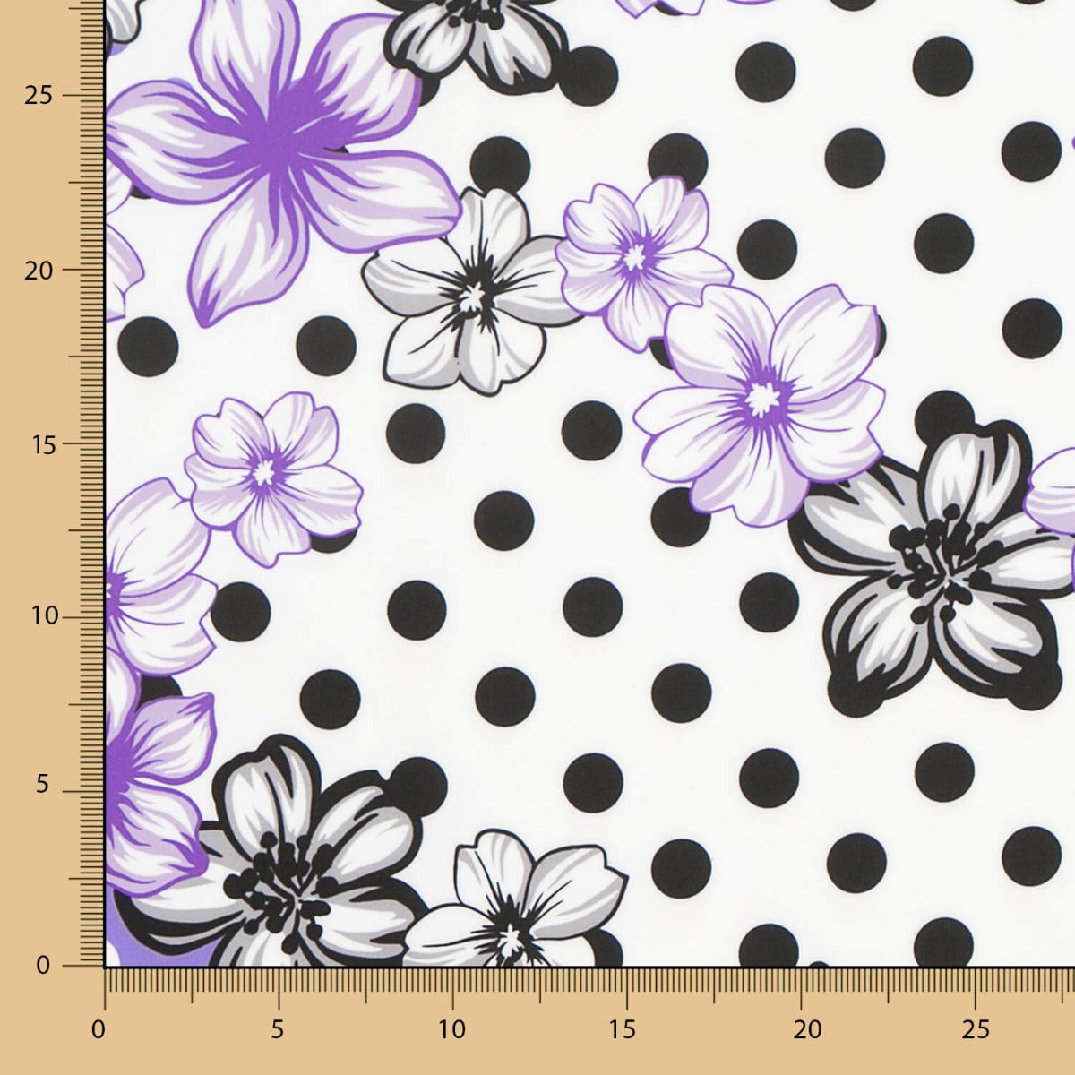 Bielástico Flor Lunares Mix Malva - Ribes y Casals