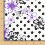 Bielástico Flor Lunares Mix Malva - Ribes y Casals