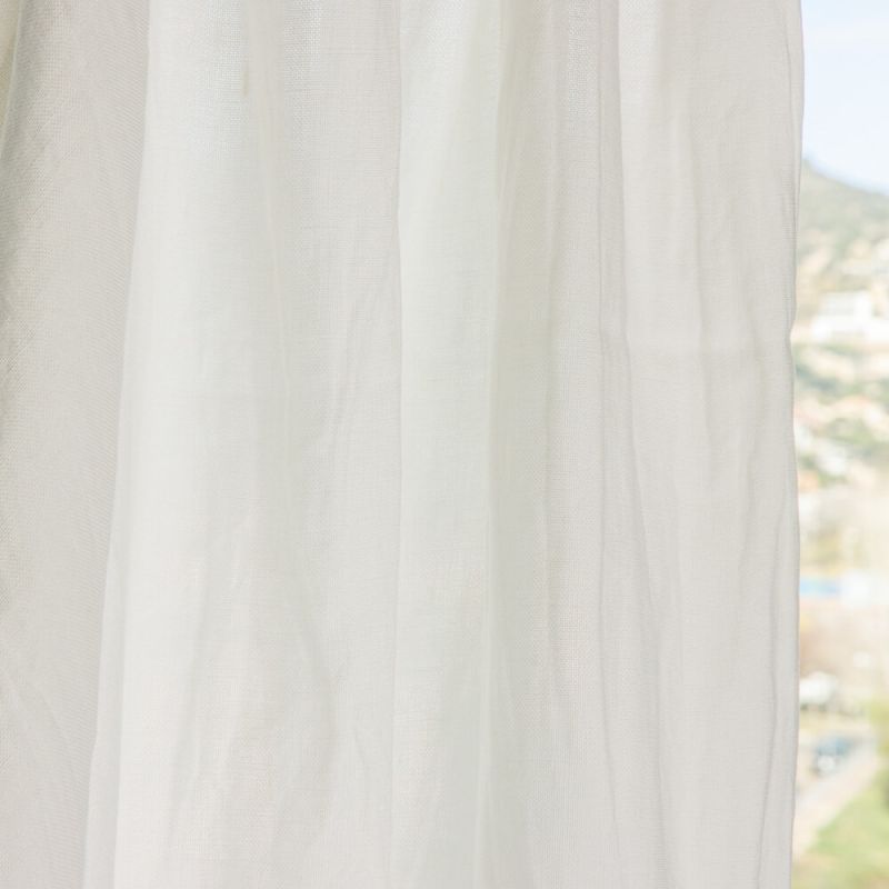 Confección Cortina Fruncida Lino Premium Blanco Natural - Ribes y Casals