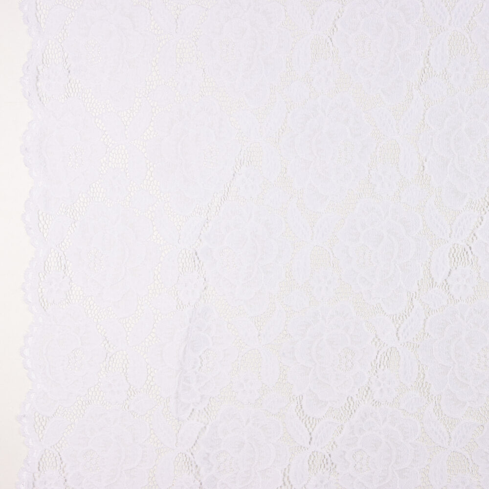 Blonda Flores Spandex Blanca - Ribes y Casals