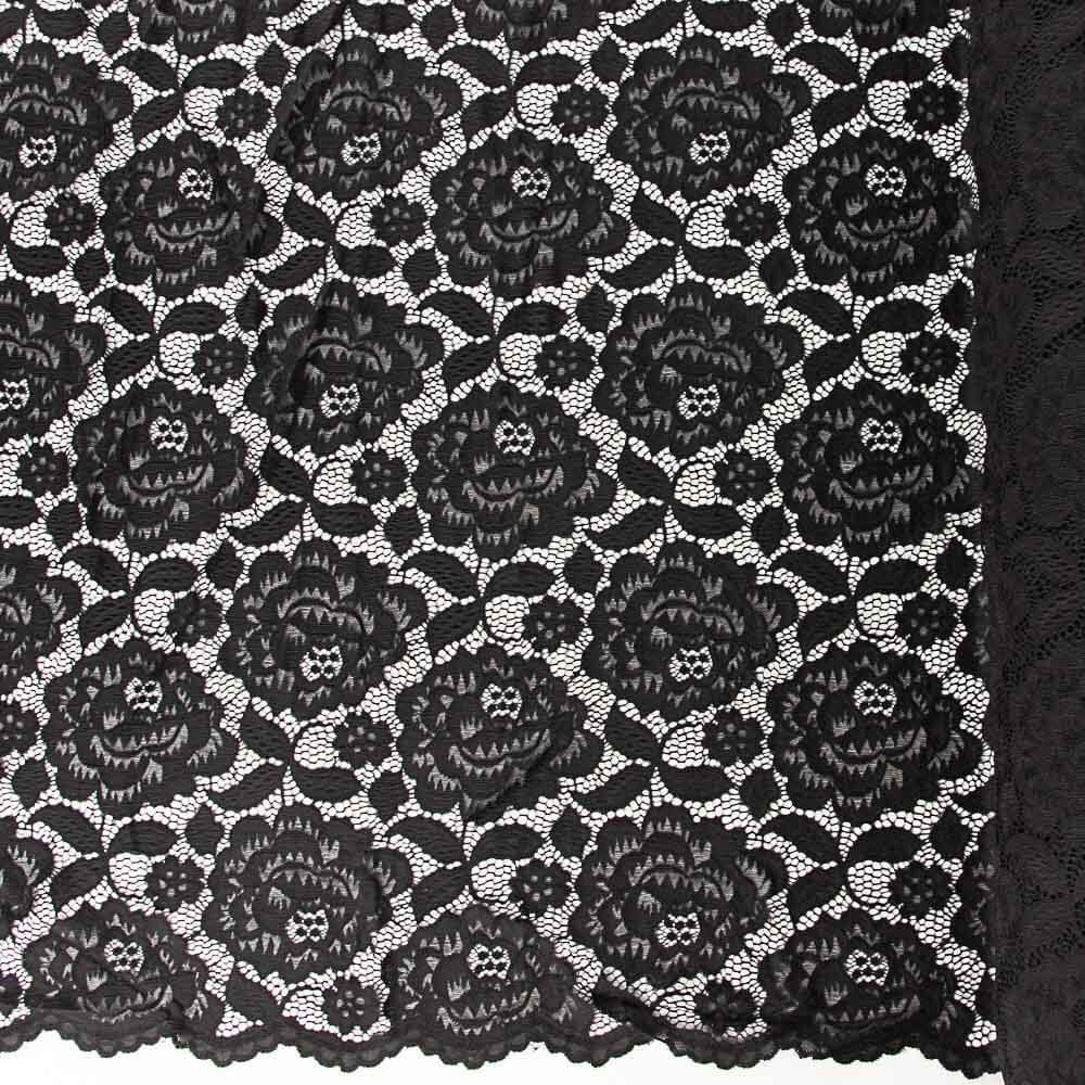 Blonda Flores Spandex Negra - Ribes y Casals