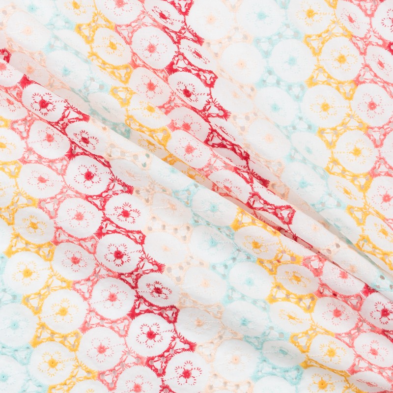 Bordado Suizo Flores Multicolor - Ribes y Casals