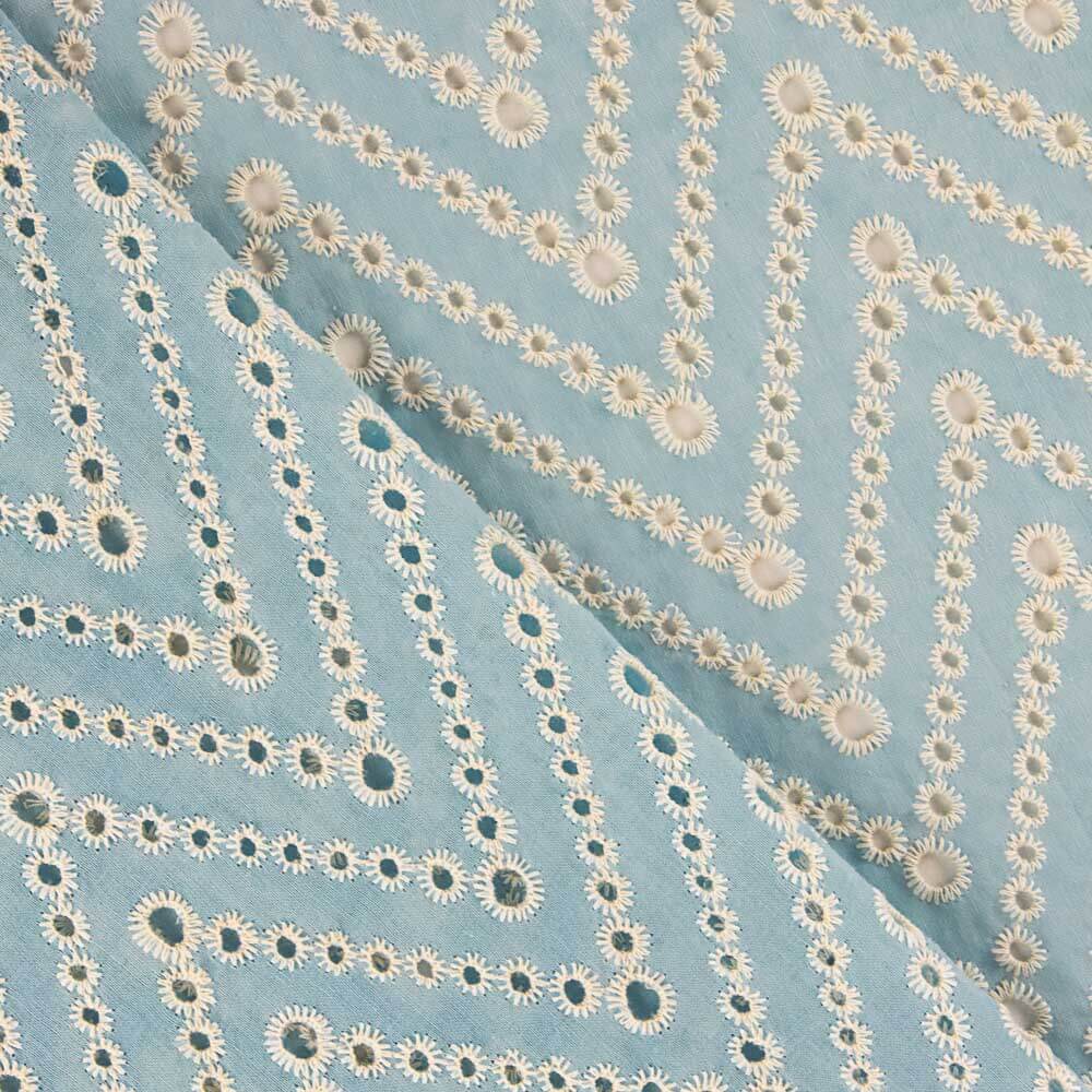 Bordado Suizo Chevron Azul - Ribes y Casals