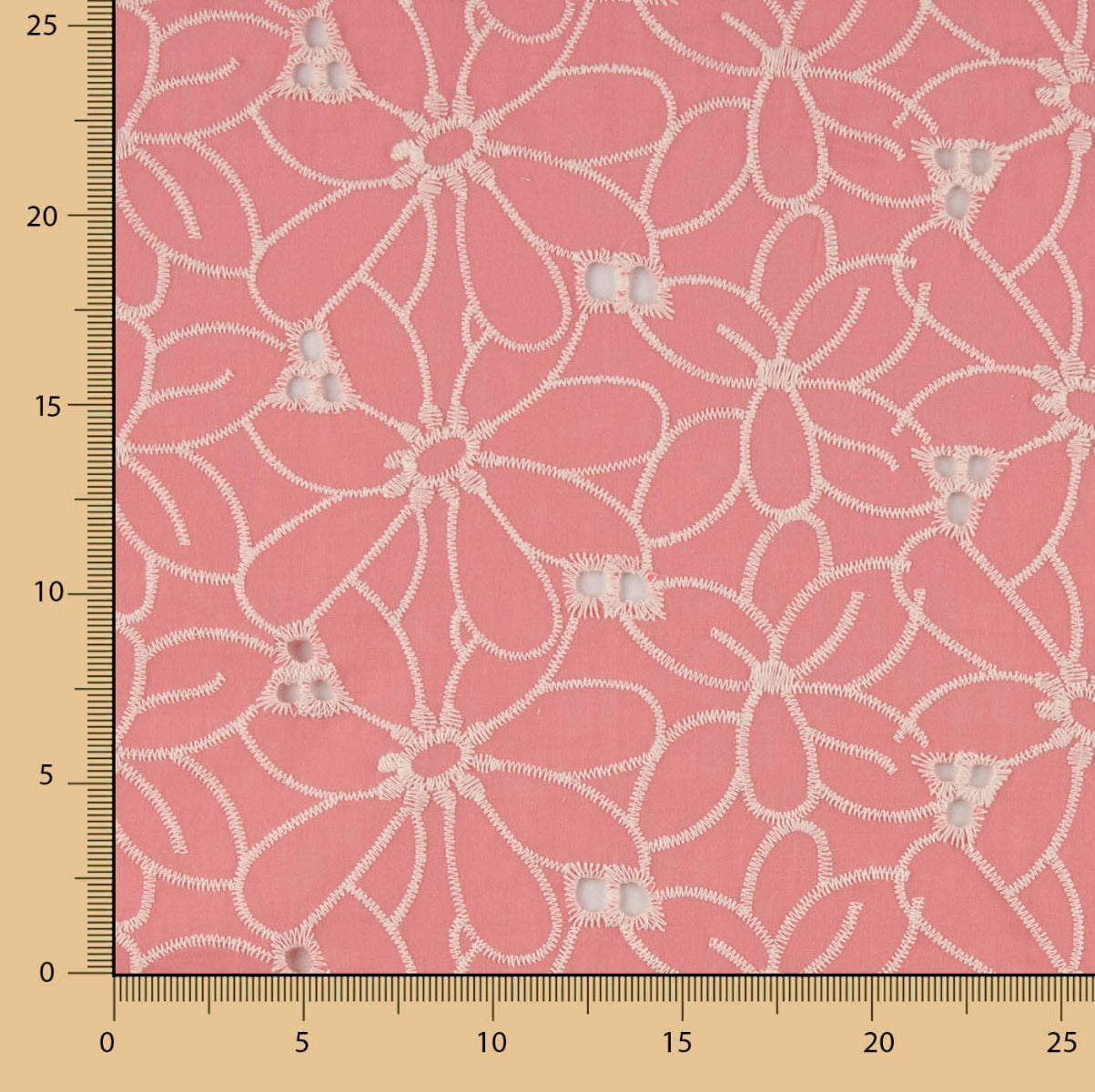 Bordado Suizo Margarita Coral - Ribes y Casals