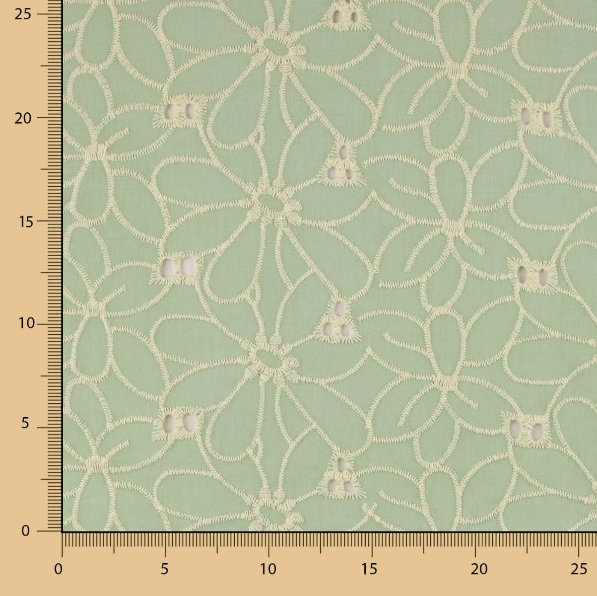 Bordado Suizo Margarita Verde - Ribes y Casals