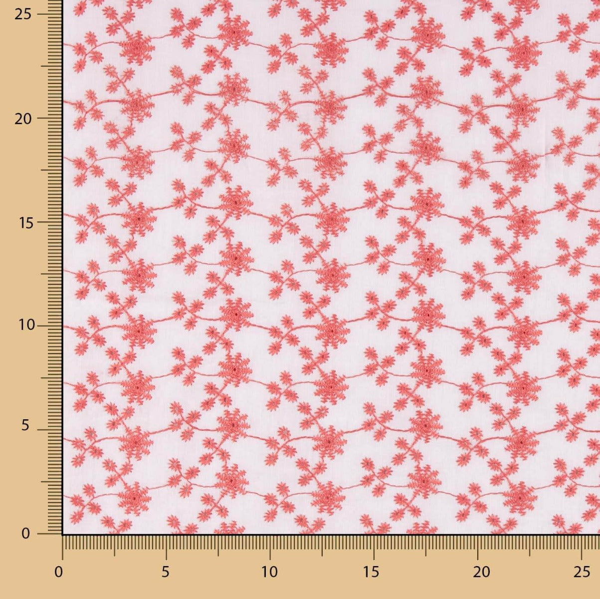 Bordado Suizo Mini Flor Coral - Ribes y Casals