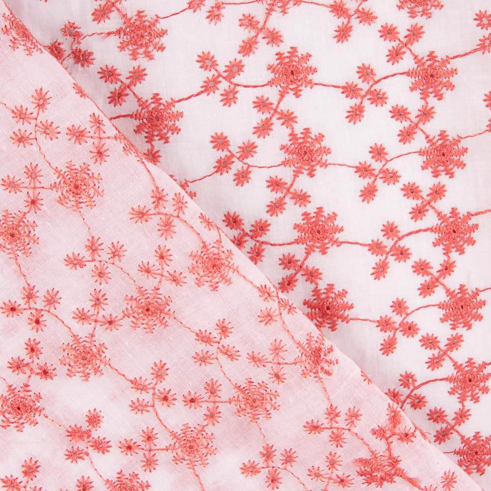 Bordado Suizo Mini Flor Coral - Ribes y Casals