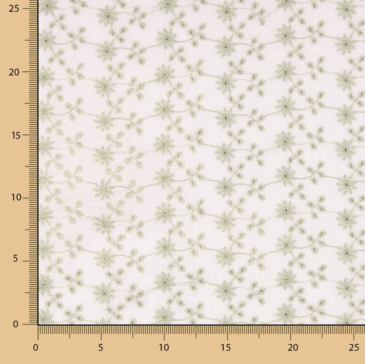 Bordado Suizo Mini Flor Verde - Ribes y Casals