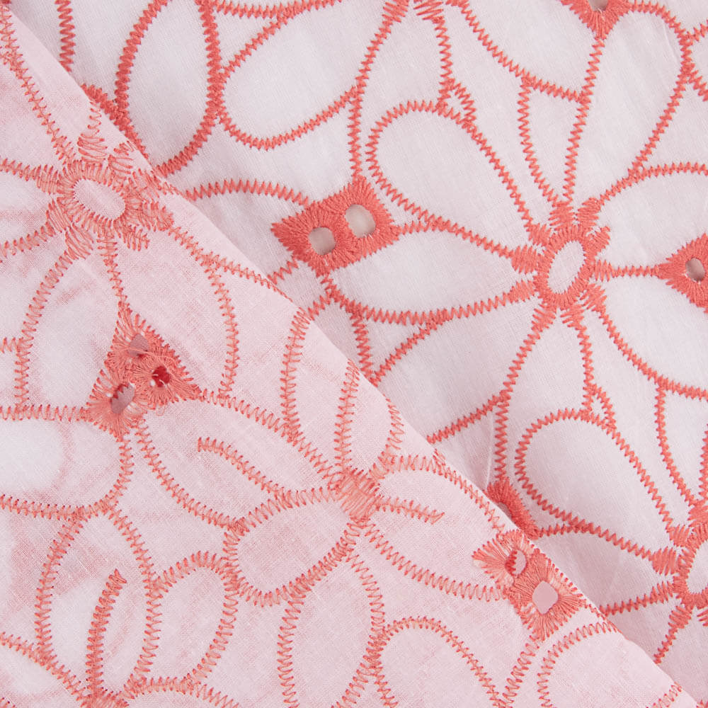 Bordado Suizo Margarita Margen Coral - Ribes y Casals