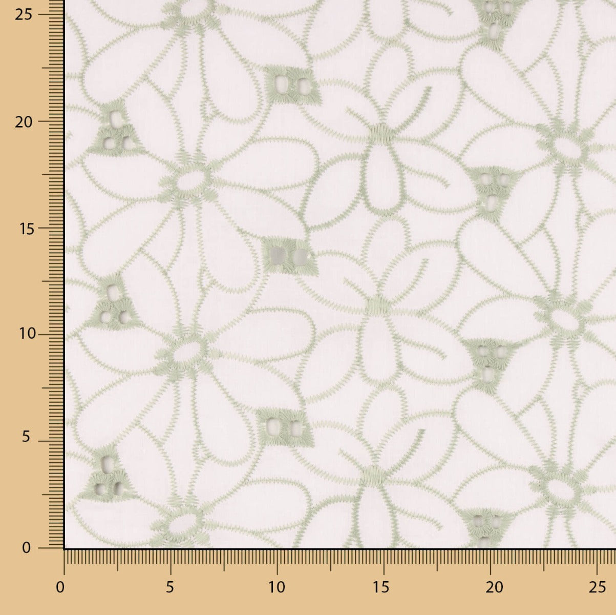 Bordado Suizo Margarita Margen Verde - Ribes y Casals