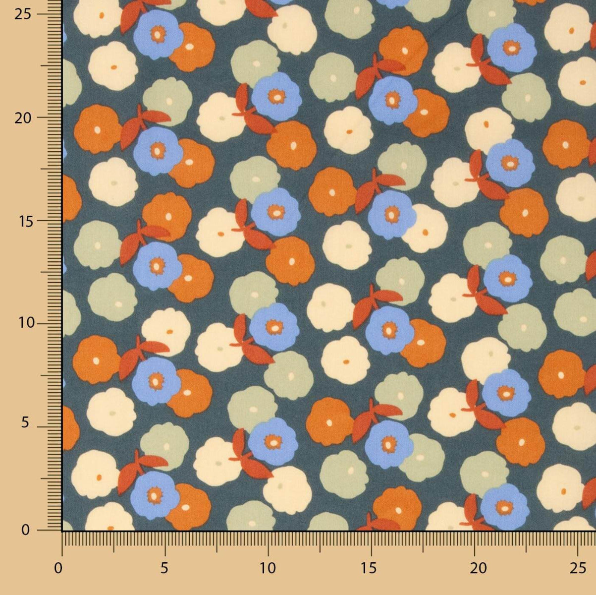 Popelín Algodón Flores Tera - Ribes y Casals