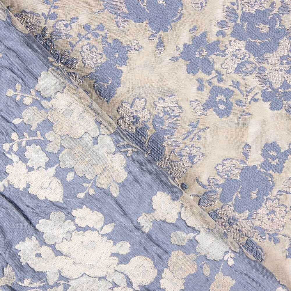 Brocado Flor Cretonero Azul Denim - Ribes y Casals