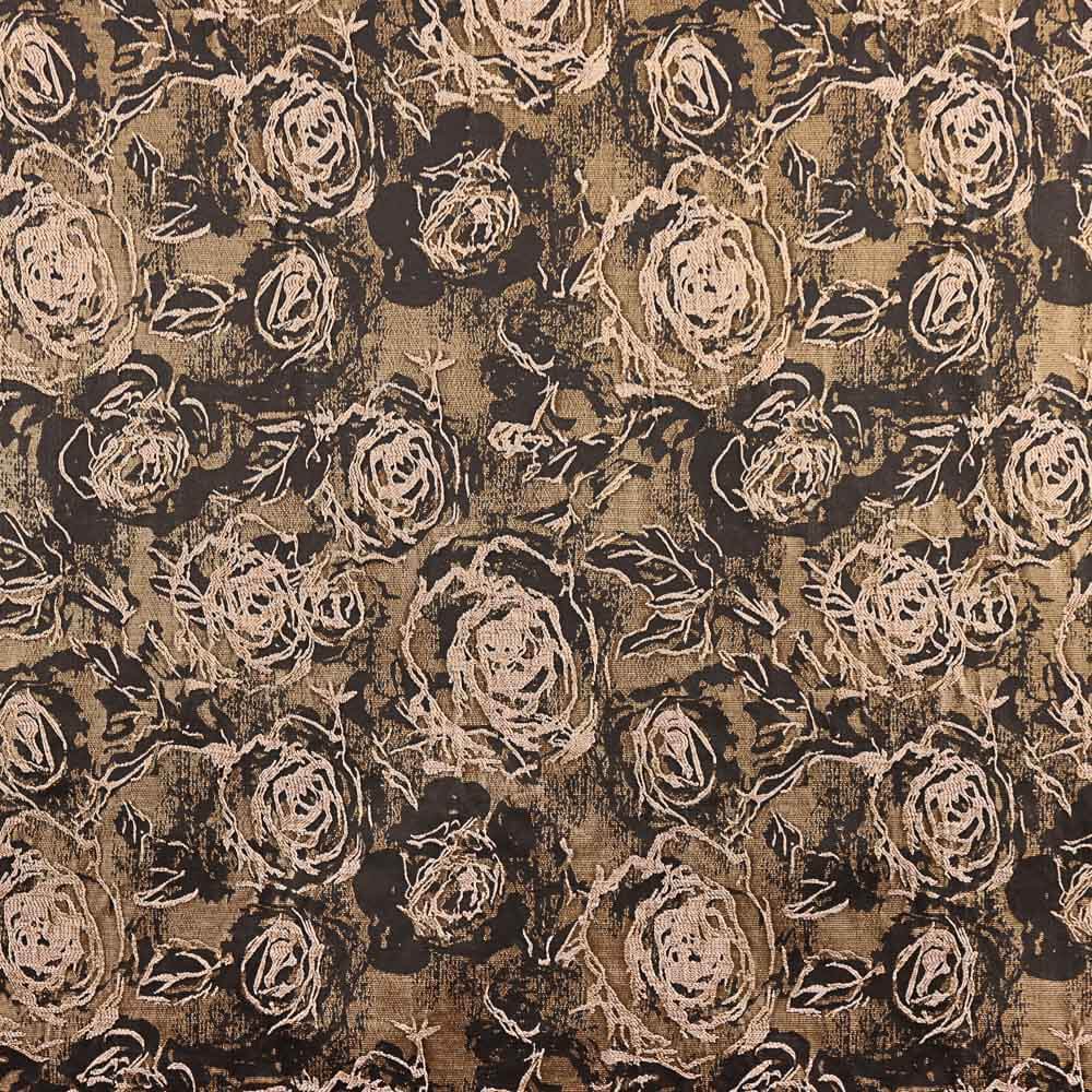 Brocado Flor Marrón Chocolate - Ribes y Casals