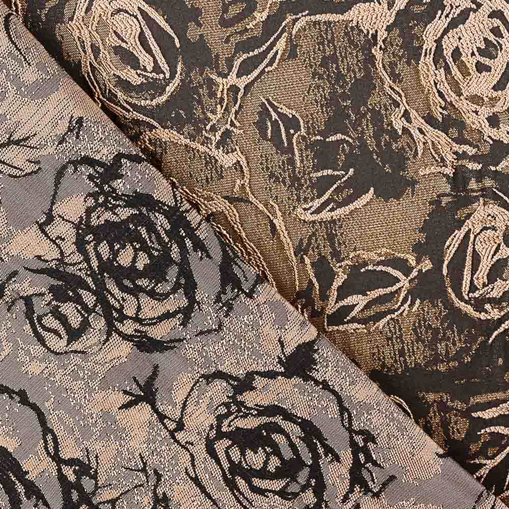 Brocado Flor Marrón Chocolate - Ribes y Casals