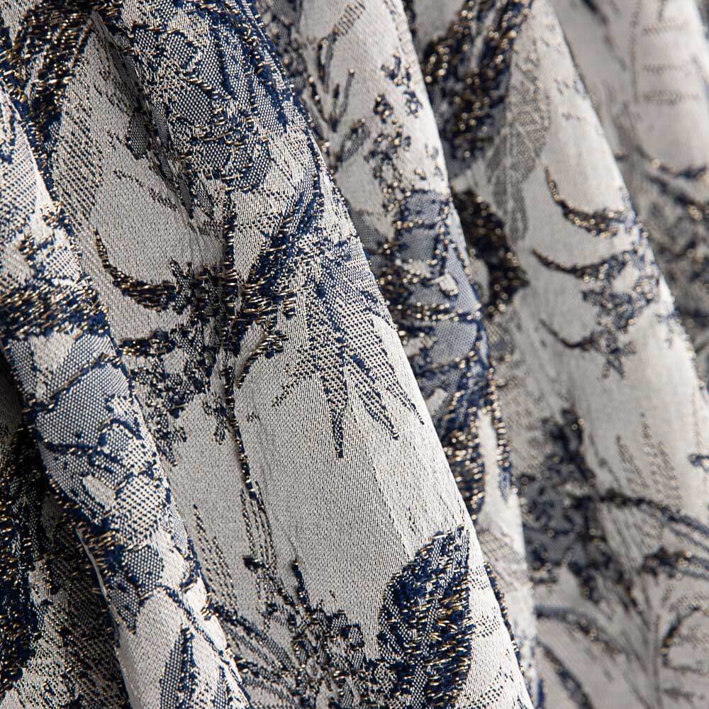 Brocado Hoja Tropical Azul - Ribes y Casals