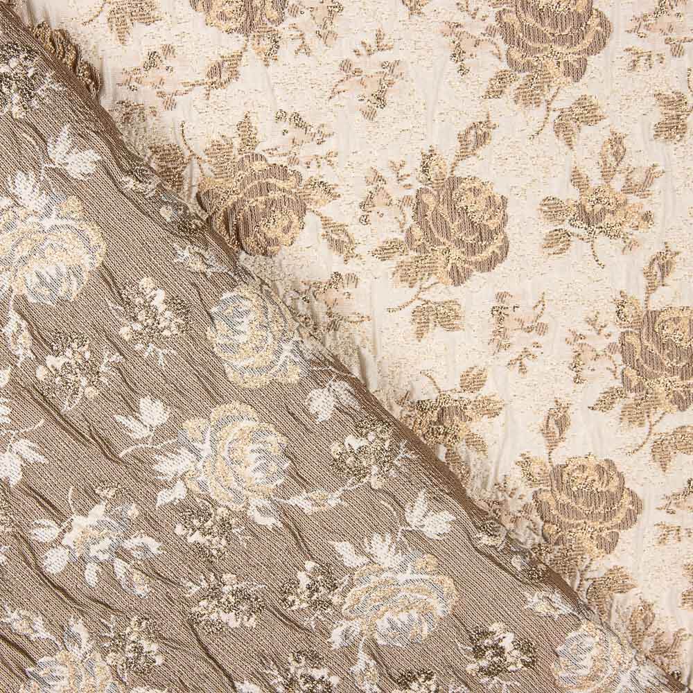 Retal Brocado Flor Inglesa Tostado 50x140 cm - Ribes y Casals