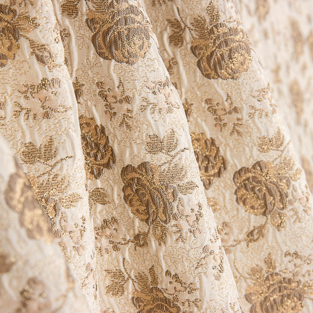 Retal Brocado Flor Inglesa Tostado 50x140 cm - Ribes y Casals