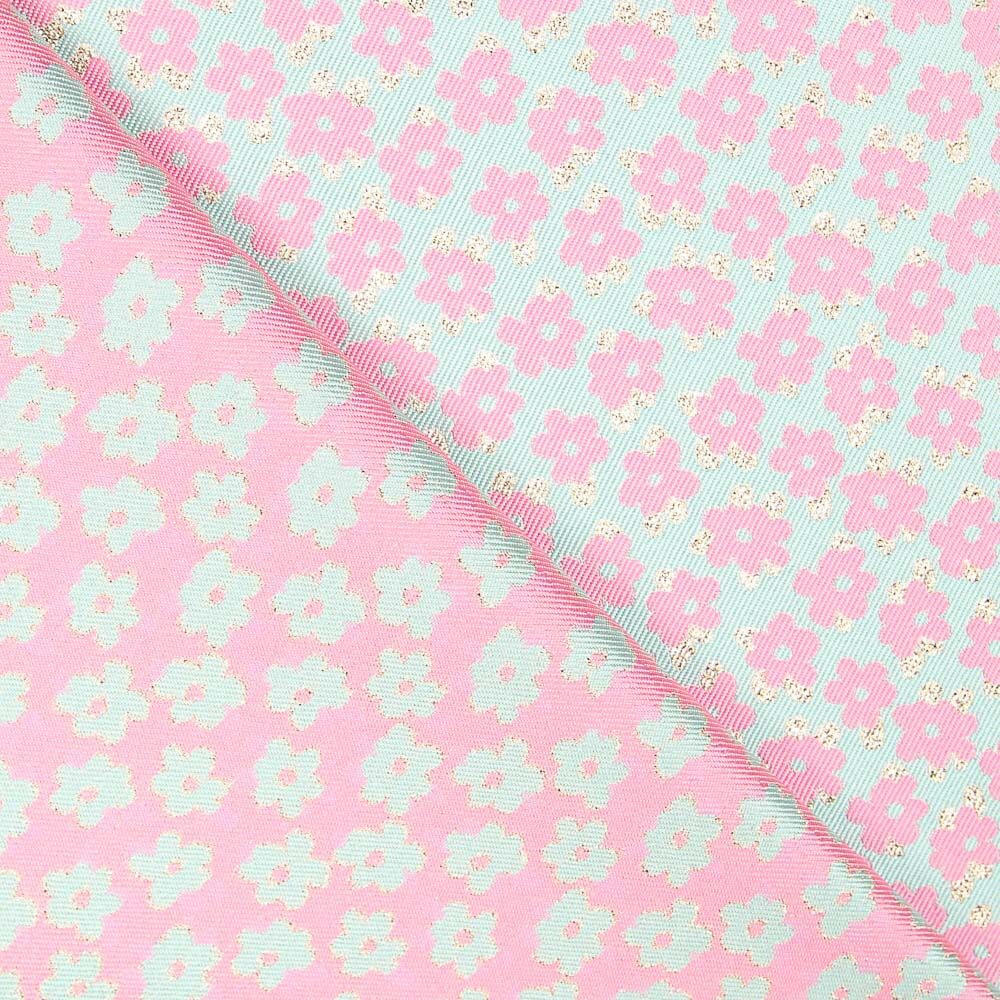 Retal Brocado Mini Flor Fucsia 100x145 cm - Ribes y Casals