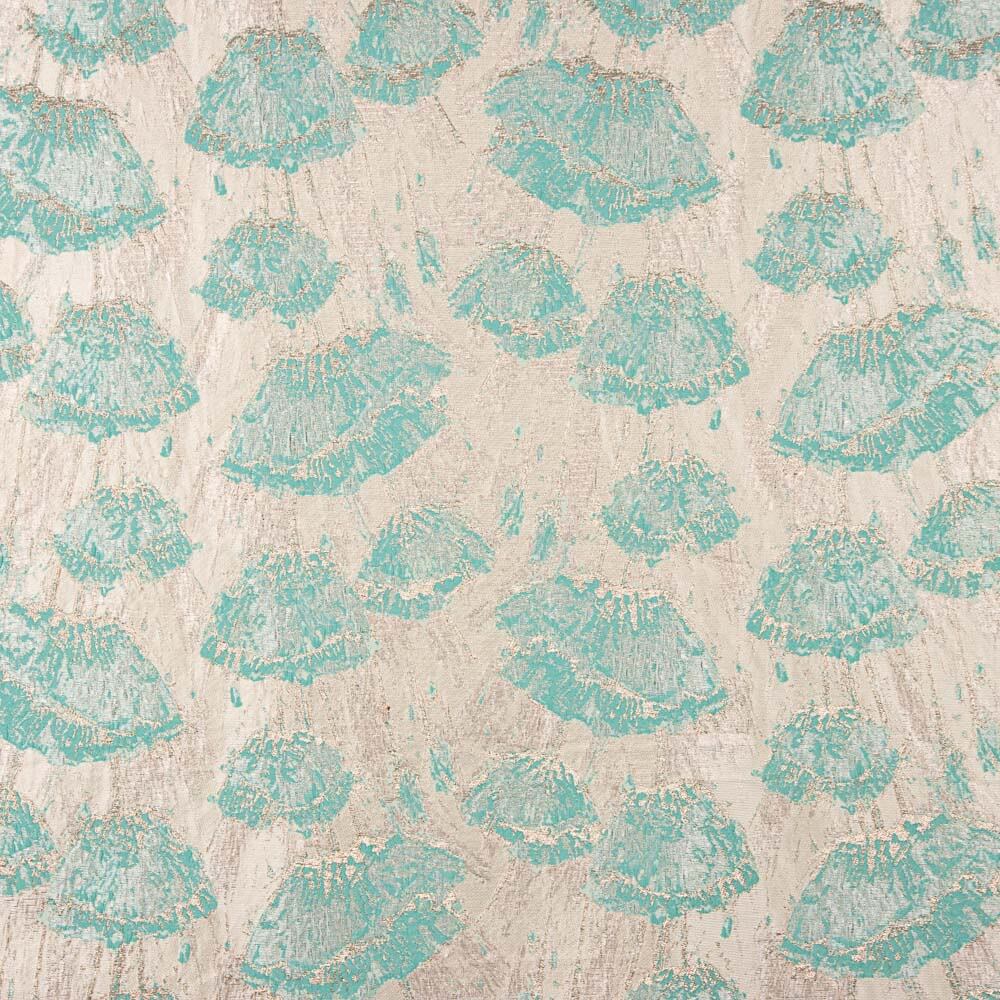 Brocado Flor Amapola Verde Agua - Ribes y Casals