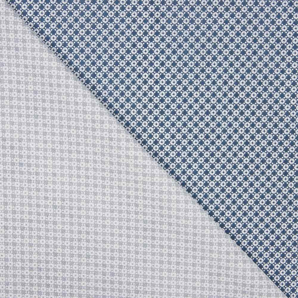 Camisería Algodón Mini Geométrico Azul - Ribes y Casals